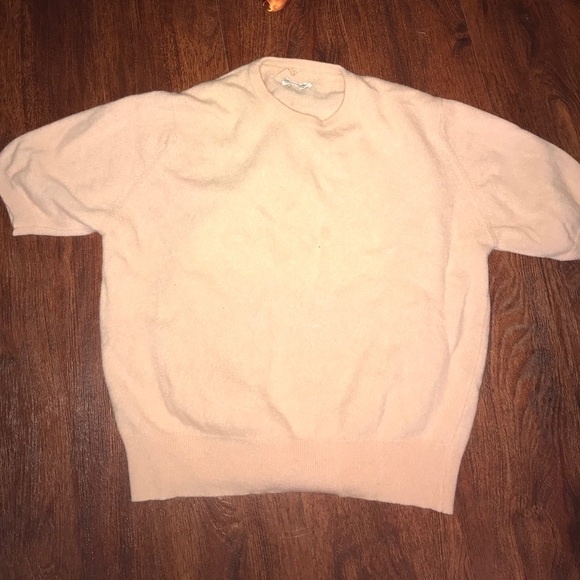 Sweaters - Peach Cashmere cropped sweater